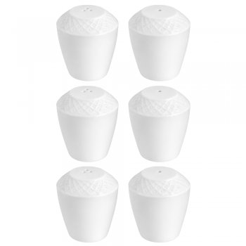 Jogo 6 Saleiro/Pimenteiro 50 ml em Porcelana Branca