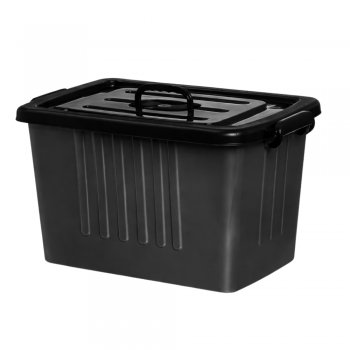 Container Plástico N°04 Com Trava 38,2 Litros Preto