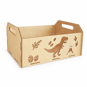 Caixa Grande em MDF com Recorte Dinossauro