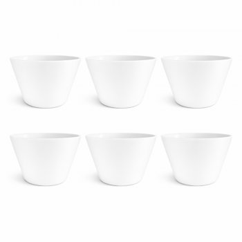  Jogo 6 Bowl Pequeno de Porcelana Branca 200 ml