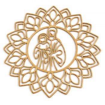Mandala Família Jesus 30 Cm em MDF