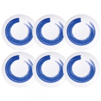 Jogo 6 Pratos Raso Soho em Porcelana