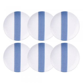 Jogo 6 Pratos de Sobremesa Soho em Porcelana