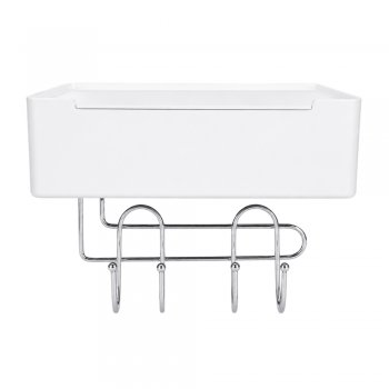 Porta Objetos com 4 Ganchos Branco