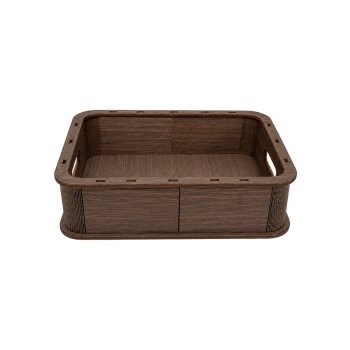Bandeja Caixa Loft Pequena em MDF Nogueira