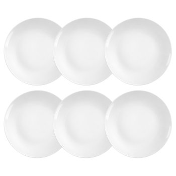 Jogo 6 Pratos Rasos Cupe 28 cm em Porcelana
