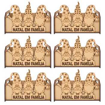 Jogo 6 Caixinhas Pequenas com Aplique Natal em Família