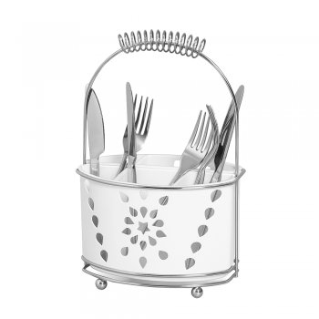 Porta Talher Mimo Duplo com Alça - Branco