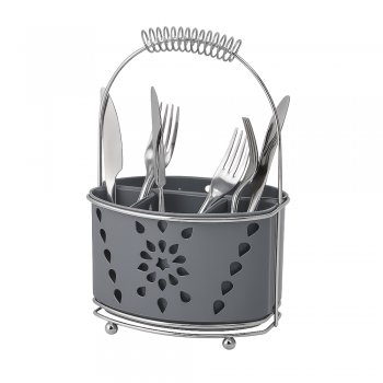 Porta Talher Mimo Duplo com Alça - Chumbo
