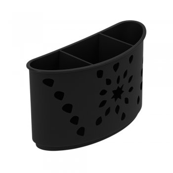 Porta Talheres Mimo com 3 Divisórias - Preto