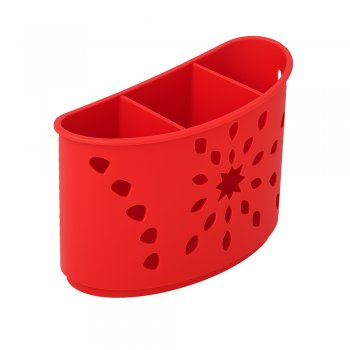 Porta Talheres Mimo com 3 Divisórias - Vermelho