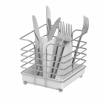 Porta Talher Quadrado 4 Divisórias - Branco