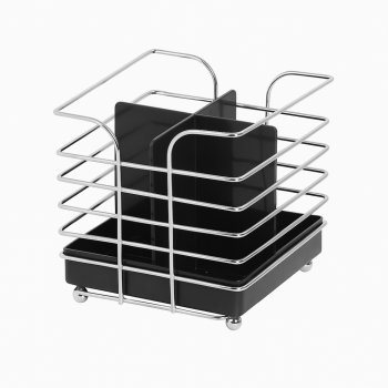 Porta Talher Quadrado 4 Divisórias - Preto
