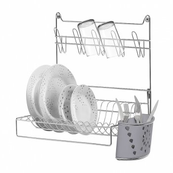 Secador Master de Parede com Porta Talheres e Copos - Chumbo