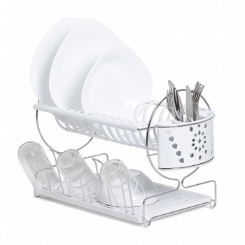 Secador Master Arame com Porta Talheres e Copos - Branco