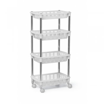 Fruteira / Organizador Cromo Colors 4 Andares Retangular - Branco