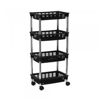 Fruteira / Organizador Cromo Colors 4 Andares Retangular - Preto