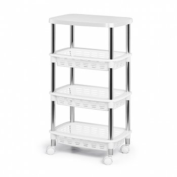 Fruteira / Organizador Cromo Colors Retangular com Tampo - Branco