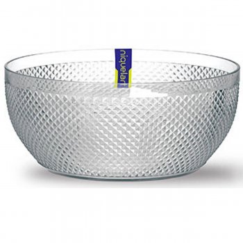 Saladeira Diamante 25 cm 3,9 Litros Transparente - Niquelart N607-10