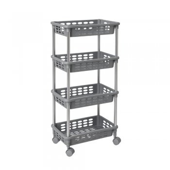Fruteira / Organizador Cromo Colors 4 Andares Retangular - Chumbo