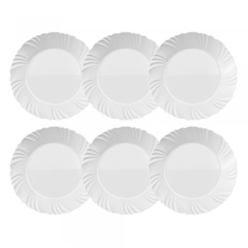 Jogo 6 Pratos Rasos Pétala Nadir Opaline 25,5cm