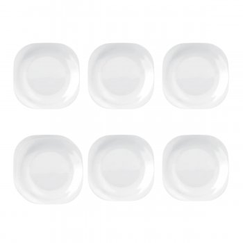 Jogo de 6 Pratos Sobremesa Plaza Nadir Opaline 19,7cm