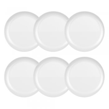 Jogo 6 Pratos Raso Blanc Nadir Opaline 27cm
