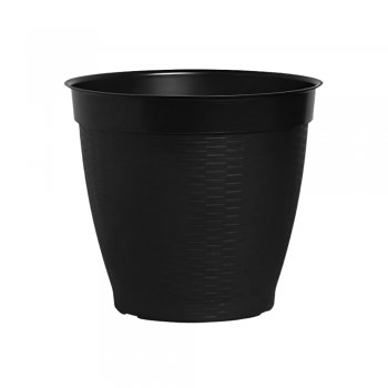 Vaso Redondo Estilo Vime Borda Reta 14,5L Preto