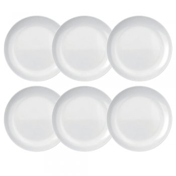 Jogo de 6 Pratos de Sobremesa Blanc Opaline 19cm - Nadir