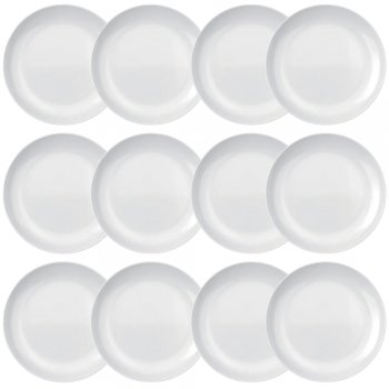 Jogo de 12 Pratos de Sobremesa Blanc Opaline 19cm - Nadir