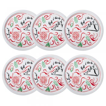 Jogo 6 Pratos para Pizza 30,5 cm Pomodoro L'Hermitage