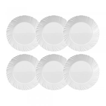 Jogo 6 Pratos de Sobremesa Pétala Nadir Opaline 19,5cm