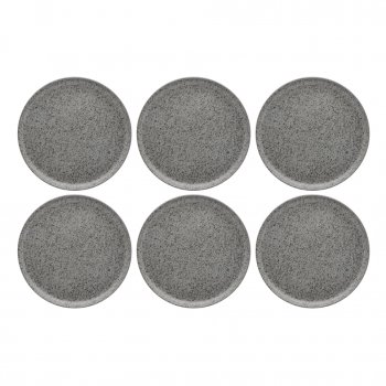 Jogo de 6 Pratos de Sobremesa 20 cm Flat Gray