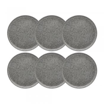 Jogo 6 Pratos de Sobremesa 20 cm Flat Gray