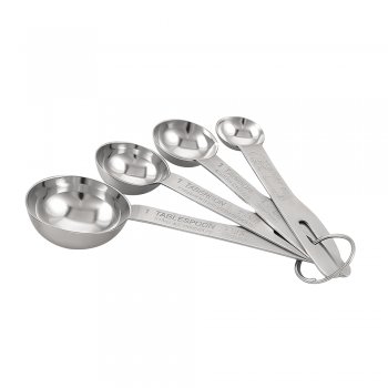 Conjunto 4 Colheres Medidoras em Aço Inox