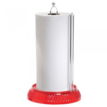 Porta Papel Toalha Diamante Com Base Vermelha - N337-5