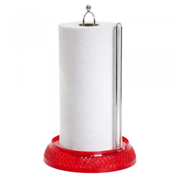 Suporte Diamante para Rolo de Papel Toalha Base Vermelha