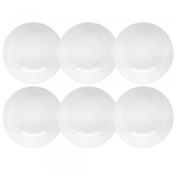 Jogo de 6 Pratos Fundos Moon White 21 Cm Oxford