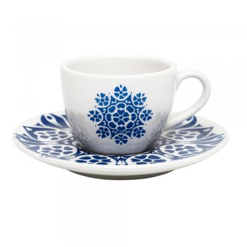 Xícara de Café 75ml com Pires Coup Blue Indian