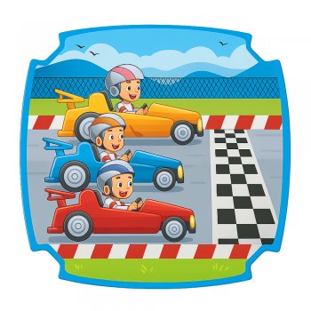 Mesa Infantil de Personagens Label - Carros Azul