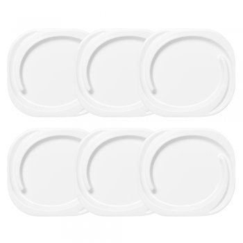 Jogo 6 Pratos Raso Spiral Mail Order Branco