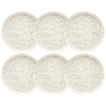 Jogo 6 Pratos Raso Flat Chuvisco