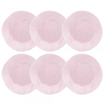 Jogo 6 Pratos Fundo Ryo Pink Sand