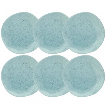 Jogo 6 Pratos Raso Ryo Blue Bay