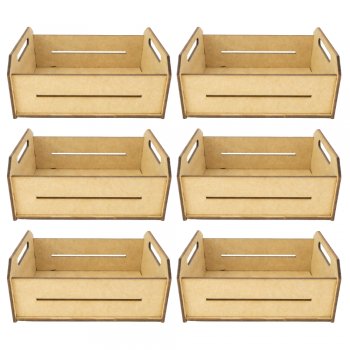 Jogo 6 Caixinhas em MDF com Recorte Simples